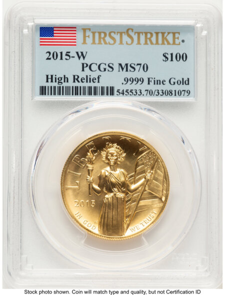 2015-W G$100 American Liberty High Relief FS Flag 70 PCGS
