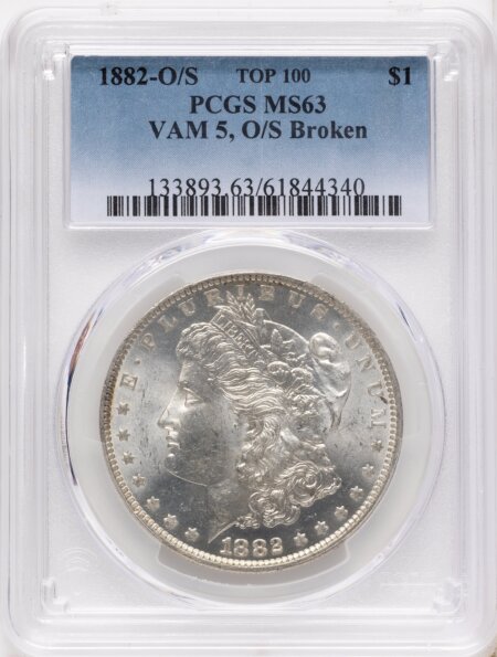 1882-O/S $1 VAM-5 MS 63 PCGS