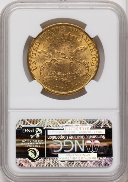 1877-S $20 Brown Label 61 NGC