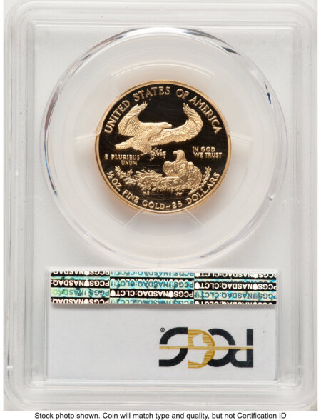 2000-W Proof Gold Eagle 1/2 oz Blue Gradient 70 PCGS
