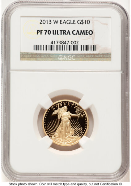 2013-W Proof Gold Eagle 1/4 oz Brown Label 70 NGC