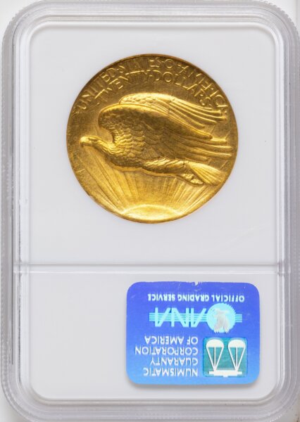 1907 $20 High Relief, Wire Rim, MS 61 NGC