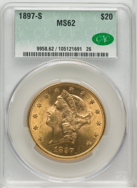 1897-S $20 62 CACG