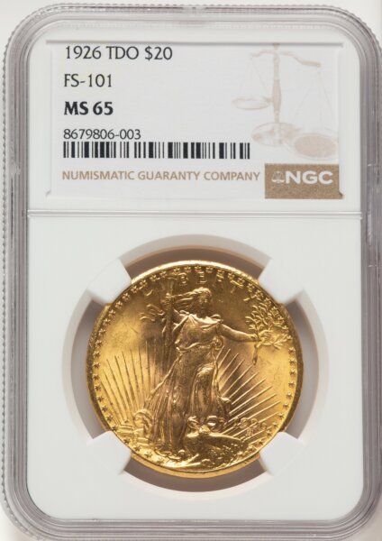 1926 $20 Tripled Die Obverse, FS-101, MS 65 NGC