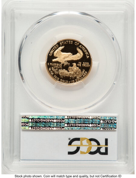 2004-W Proof Gold Eagle 1/4 oz Blue Gradient 70 PCGS