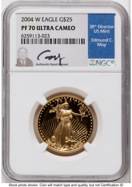 2004-W Proof Gold Eagle 1/2 oz Ed Moy 70 NGC
