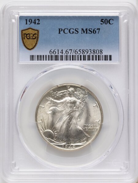 1942 50C, MS PCGS Secure 67 PCGS