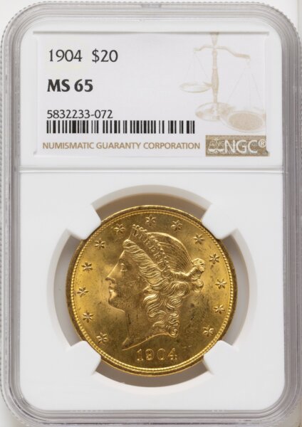1904 $20 Liberty 65 NGC