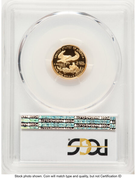 2001-W Proof Gold Eagle 1/10 oz Blue Gradient 70 PCGS