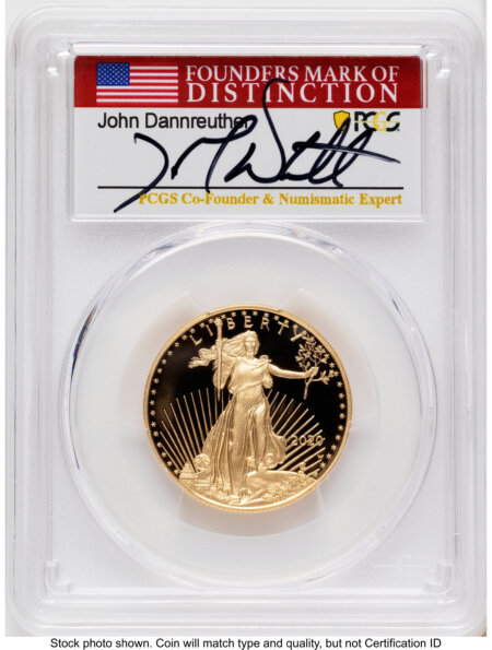 2020-W Proof Gold Eagle 1/2 oz FDI John Dannreuther 70 PCGS