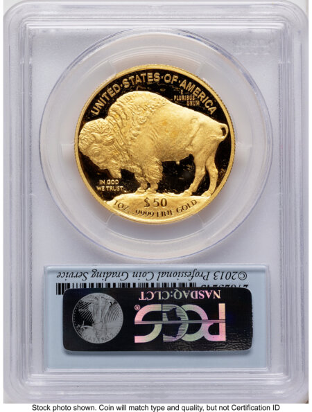2013-W Proof Gold Buffalo 1 oz FS Black Diamond Bison Label 70 PCGS