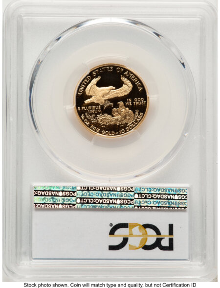 2002-W Proof Gold Eagle 1/4 oz Blue Gradient 70 PCGS