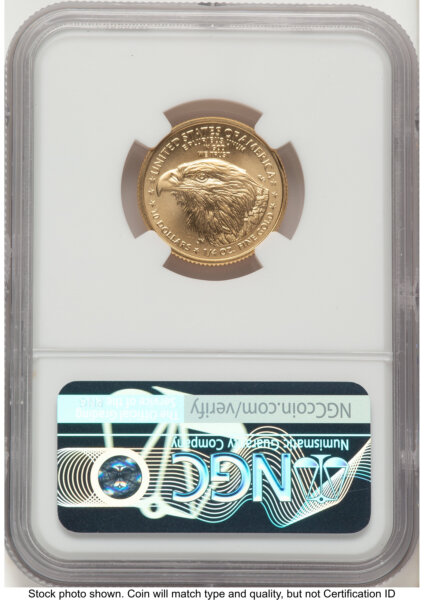 2021-W TY2 Gold Eagle 1/4 oz Unfinished Proof Dies Jennie Norris Eagle Flag 70 NGC