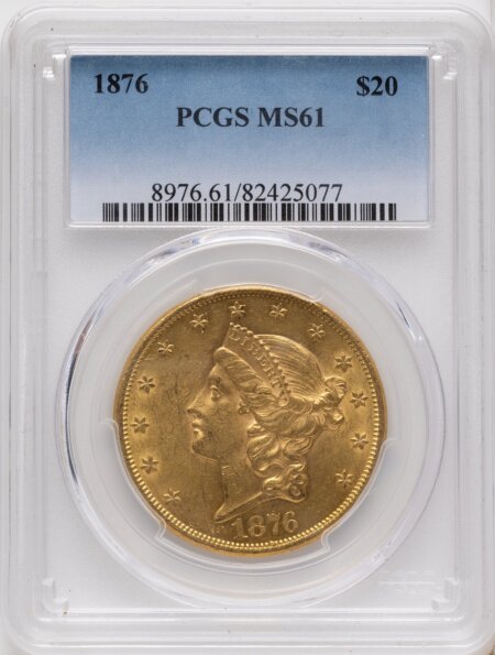 1876 $20 Blue Gradient 61 PCGS