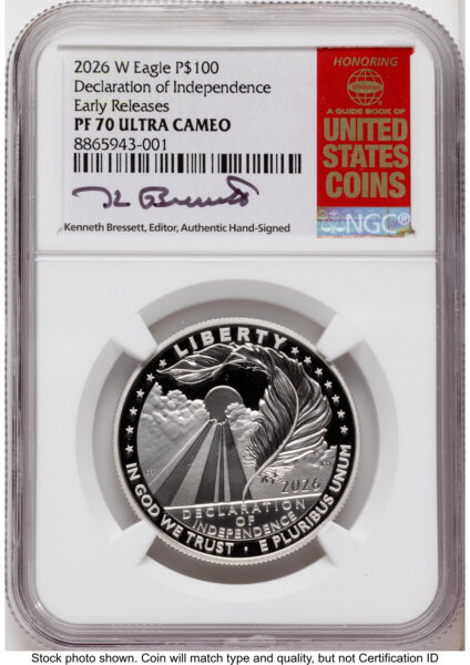2026-W Proof Platinum Eagle 1 oz ER Kenneth Bressett Red Book 70 NGC