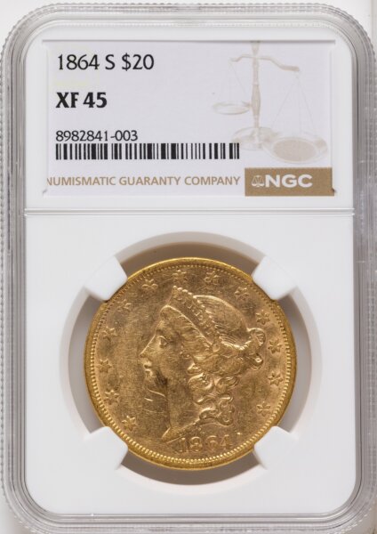 1864-S $20 45 NGC