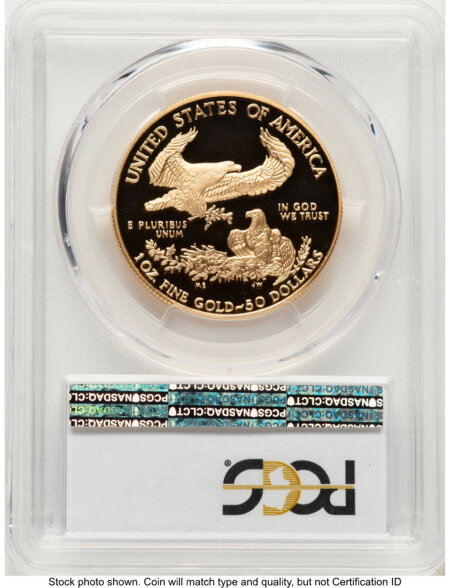 1995-W Proof Gold Eagle 1 oz Blue Gradient 70 PCGS