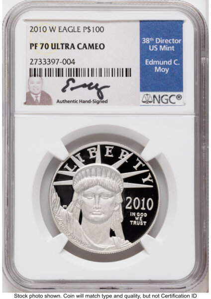 2010-W Proof Platinum Eagle 1 oz Ed Moy 70 NGC