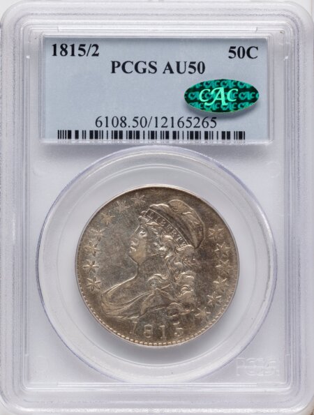 1815/2 50C, MS CAC 50 PCGS