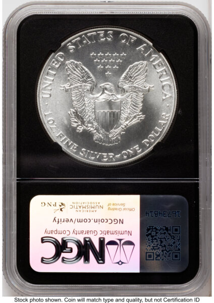 1986-(S) Silver Eagle Anna Cabral First Year of Issue Blk Core 69 NGC