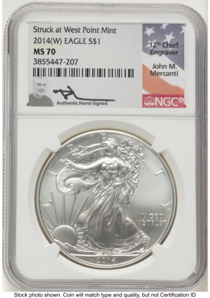 2014-(W) Silver Eagle John Mercanti 70 NGC