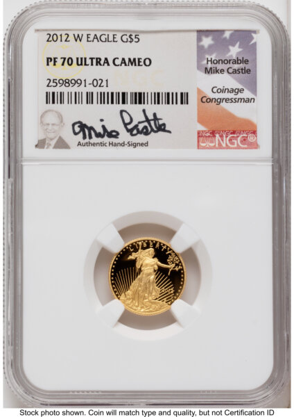 2012-W Proof Gold Eagle 1.85 oz Mike Castle 70 NGC