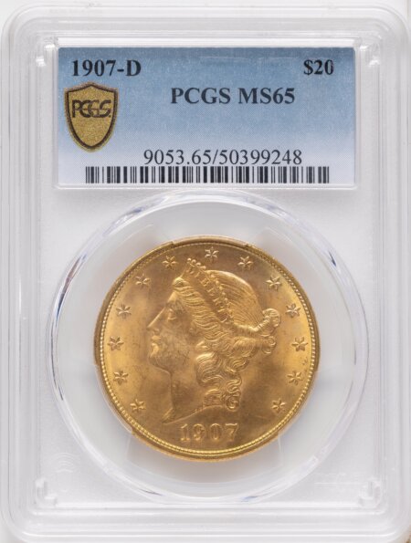 1907-D $20 PCGS Secure 65 PCGS
