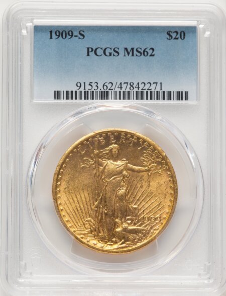 1909-S $20 62 PCGS