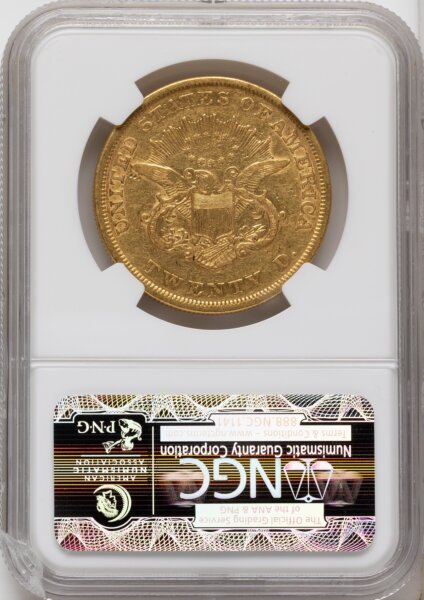 1854 $20 Small Date CAC 45 NGC