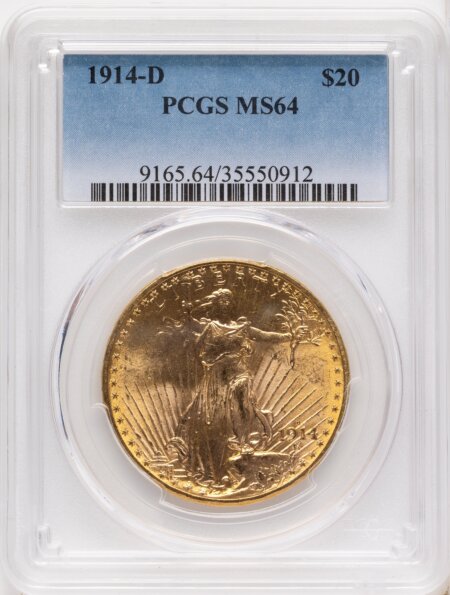 1914-D $20 64 PCGS
