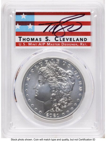 2021 S$1 6 Coin Morgan & Peace Dollar Set, MS AR Thomas Cleveland Americana 70 PCGS