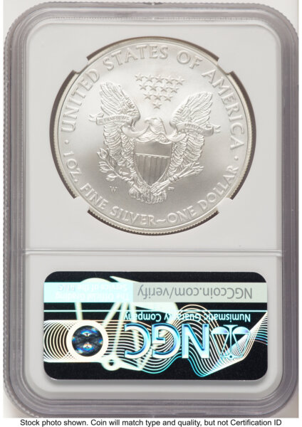 2008-W Burnished Silver Eagle 1 oz Mike Castle 70 NGC
