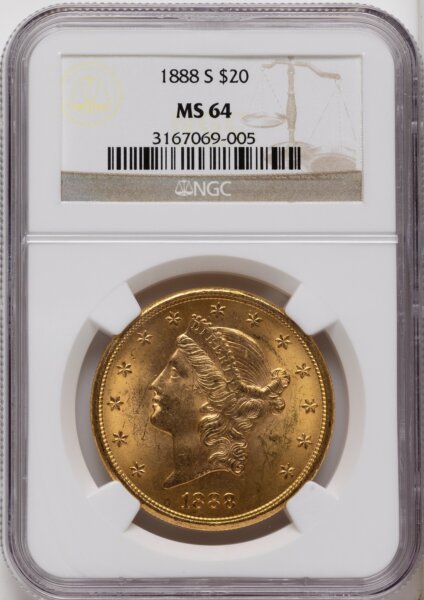 1888-S $20 64 NGC