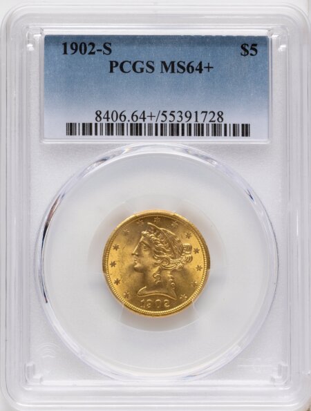 1902-S $5 PCGS Plus 64 PCGS