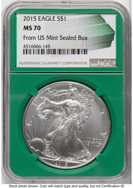 2015 Silver Eagle Monster Box From US Mint Sealed Box Green Core Label 70 NGC