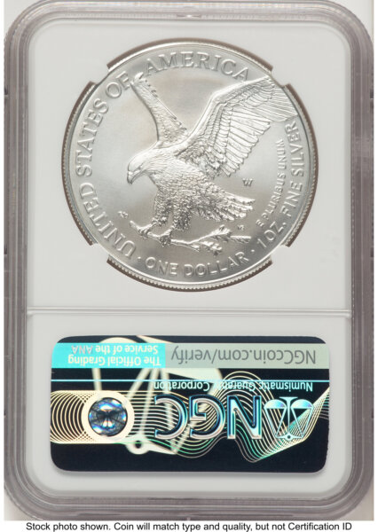 2023-W Burnished Silver Eagle 1 oz ER Blue 70 NGC