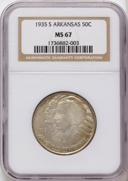 1935-S 50C Arkansas, MS 67 NGC