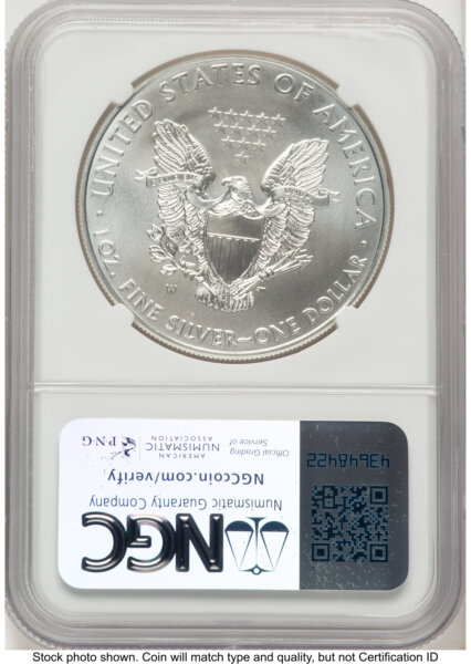2011-W Burnished Silver Eagle 1 oz John Mercanti/Michael Gaudioso US Mint Engraver Series 70 NGC