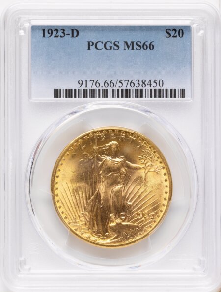 1923-D $20 66 PCGS