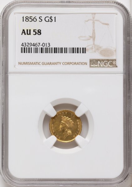 1856-S G$1 Type 2, MS 58 NGC