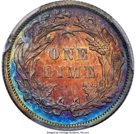 1884 10C, CA CAC PCGS Plus 67 PCGS