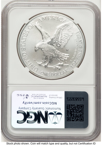 2021-W TY2 Burnished Silver Eagle 1 oz Jeff Garrett Red Book 70 NGC