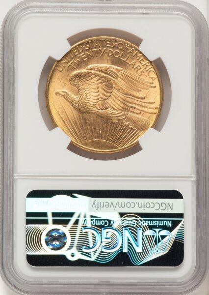 1908-D $20 NO MOTTO 64 NGC