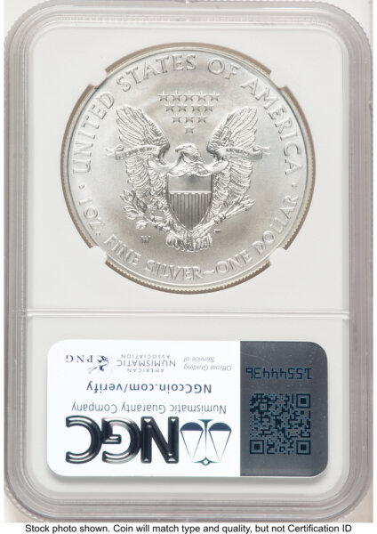 2012-W Burnished Silver Eagle 1 oz John Mercanti/Michael Gaudioso US Mint Engraver Series 70 NGC