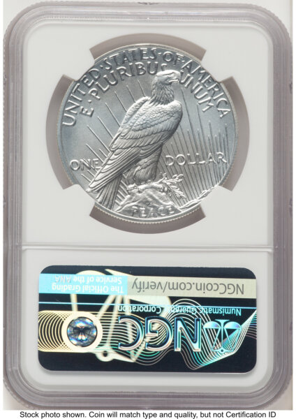 2021 S$1 Peace Dollar, MS ER Peace Label 70 NGC