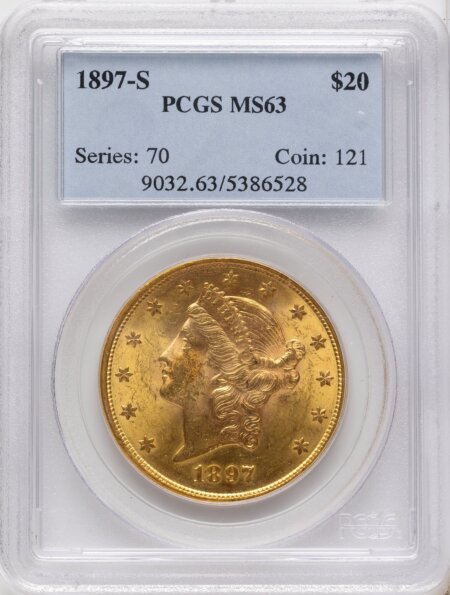 1897-S $20 63 PCGS
