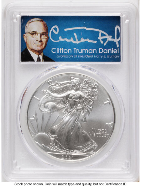 2021 Silver Eagle Type 1 FDI Clifton Truman Daniel 70 PCGS