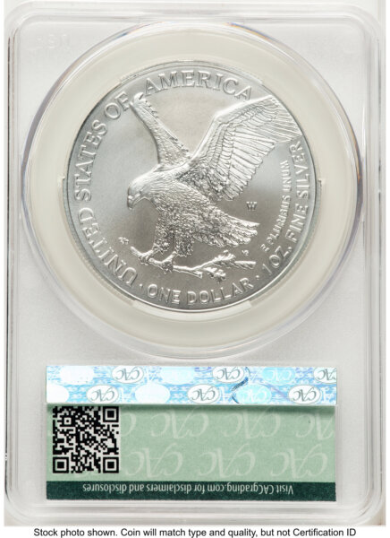 2024-W Burnished Silver Eagle 1 oz First Day of Delivery Ron Drzewuki 70 CACG