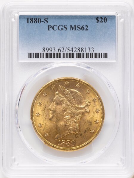 1880-S $20 62 PCGS