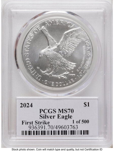 2024 Silver Eagle FS Thomas Cleveland Eagle with Sun 70 PCGS